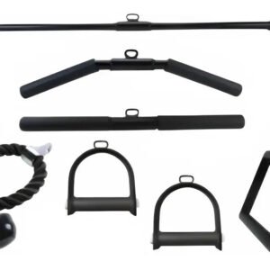 Kit 7 Barra Puxador Pulley Reto Curvo Costas Corda Triangulo