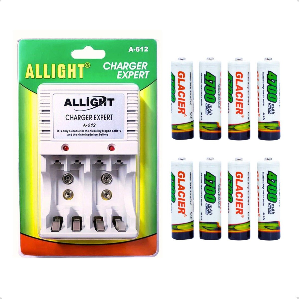 Kit 8 Pilhas Recarregáveis + Carregador Rápido Bivolt Aa/aaa Kit 8 Pilhas Recarregáveis + Carregador Rápido Bivolt Aa/aaa