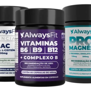 Kit Alwaysfit Pro3magnésio + Nac E Vitaminas B6b9b12 Sem Sabor