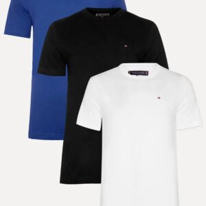 Kit Camisetas Tommy Hilfiger Preta/branca/azul – Original