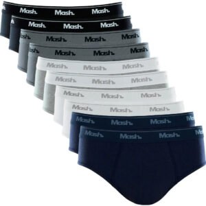 Kit Com 10 Cuecas Slip Mash Básica Masculina Algodão