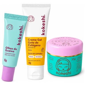 Kit Facial Kokeshi Completo 3 Passos Hidratação E Colágeno