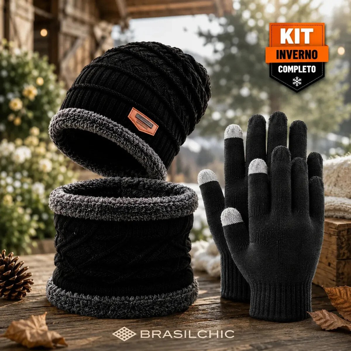 Kit Inverno Touca Gorro Forrado Gola Cachecol Térmica + Luva Touch Celular Unissex Frio Intenso Moto Viagem Caminhada Proteção Contra Vento Peluciado Quente Brasil Chic Preto Un Kit Inverno Touca Gorro Forrado Gola Cachecol Térmica + Luva Touch Celular Unissex Frio Intenso Moto Viagem Caminhada Proteção Contra Vento Peluciado Quente Brasil Chic Preto Un