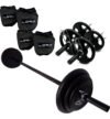 Kit Pump – Barra Oca + 20 Kg De Anilhas + Caneleira 3 E 5kg