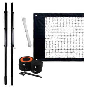 Kit Quadra Rede Multiesportiva + Poste Fixo + Fita Marcação