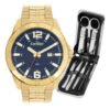 Kit Relógio Condor Masculino Dourado Co2115ncg/k4a Dourado Azul
