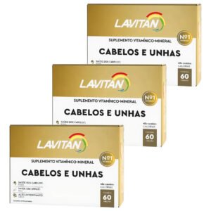 Lavitan Vitamina Para Cabelos E Unhas Com 60 Cápsulas / Kit Com 3 Unidades De 60cps Sem Sabor