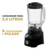 Liquidificador Britânia 2.6l Diamante 1100 Preto 127v