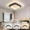 Luminária Sobrepor Plafon Led Preto Quadrado 3 Cores Bivolt