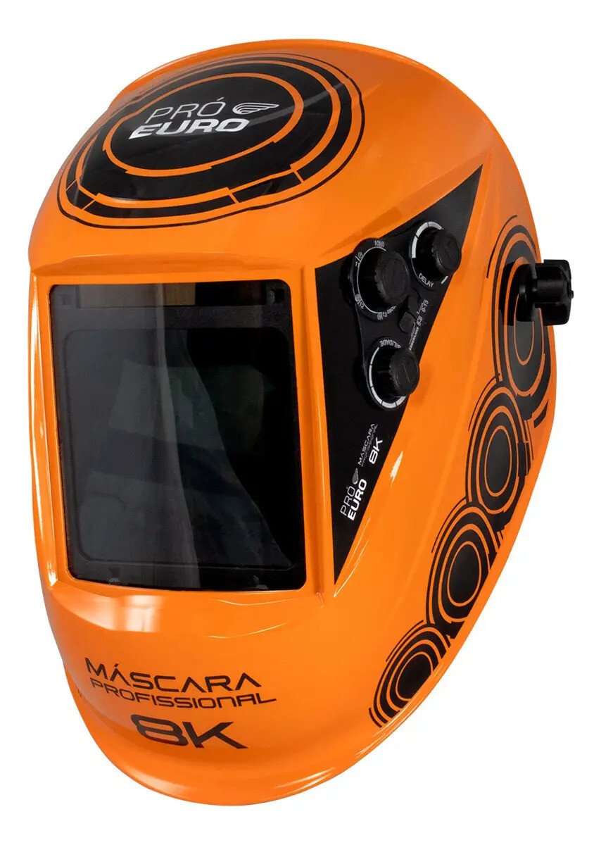 Máscara De Solda Automática 8k Pró Euro Tripla Regulagem Laranja Liso Máscara De Solda Automática 8k Pró Euro Tripla Regulagem Laranja Liso