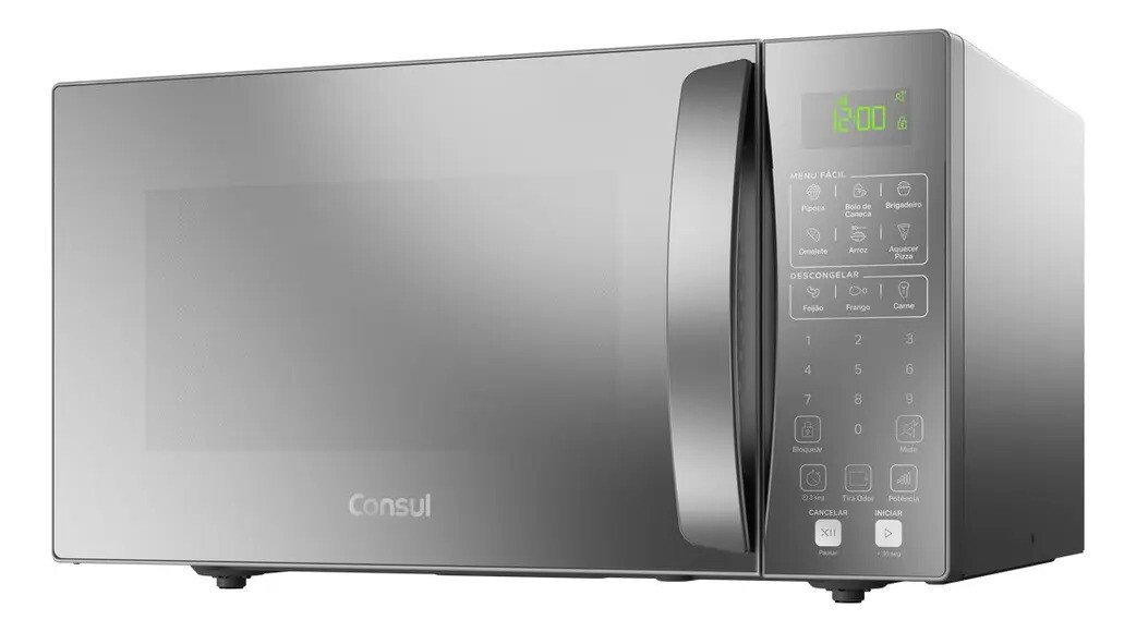 Micro-ondas Com Menu Fácil 32 Litros Cms46ar Cinza Espelhado Consul 220v Micro-ondas Com Menu Fácil 32 Litros Cms46ar Cinza Espelhado Consul 220v