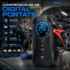 Mini Compressor De Ar Portátil Bateria Emergência Ignição Automotiva Potente Preto Compacto 127/220v
