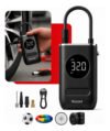 Mini Compressor Digital Portátil Rezzet Para Carro Moto E Bicicleta Com Calibrador Digital Inflador Elétrico De Pneus 12v Display Lcd Lanterna Led Compacto E Recarregável Preto 127/220v