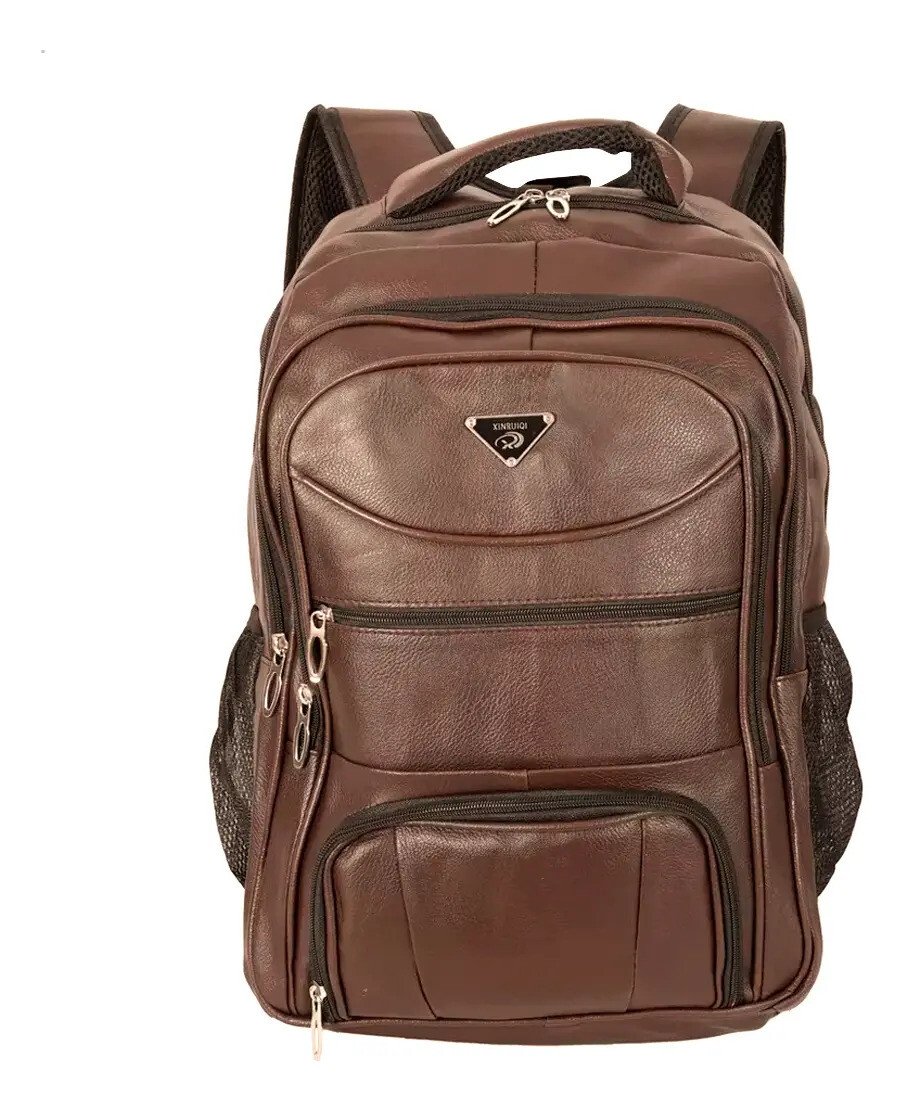 Mochila Executiva Masculina Em Couro Impermeável Reforçada Marrom Mochila Executiva Masculina Em Couro Impermeável Reforçada Marrom