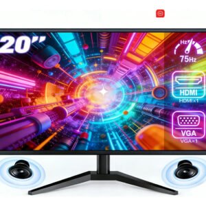 Monitor Gamer Lcd 20 Polegadas Pc,1600×900 Hd,alto-falantes Integrados,100hz,tempo De Resposta 1ms,250cd/m²,72% Ntsc,1000:1,hdmi/vga/auido/dc,bivolt Preto 127/220v