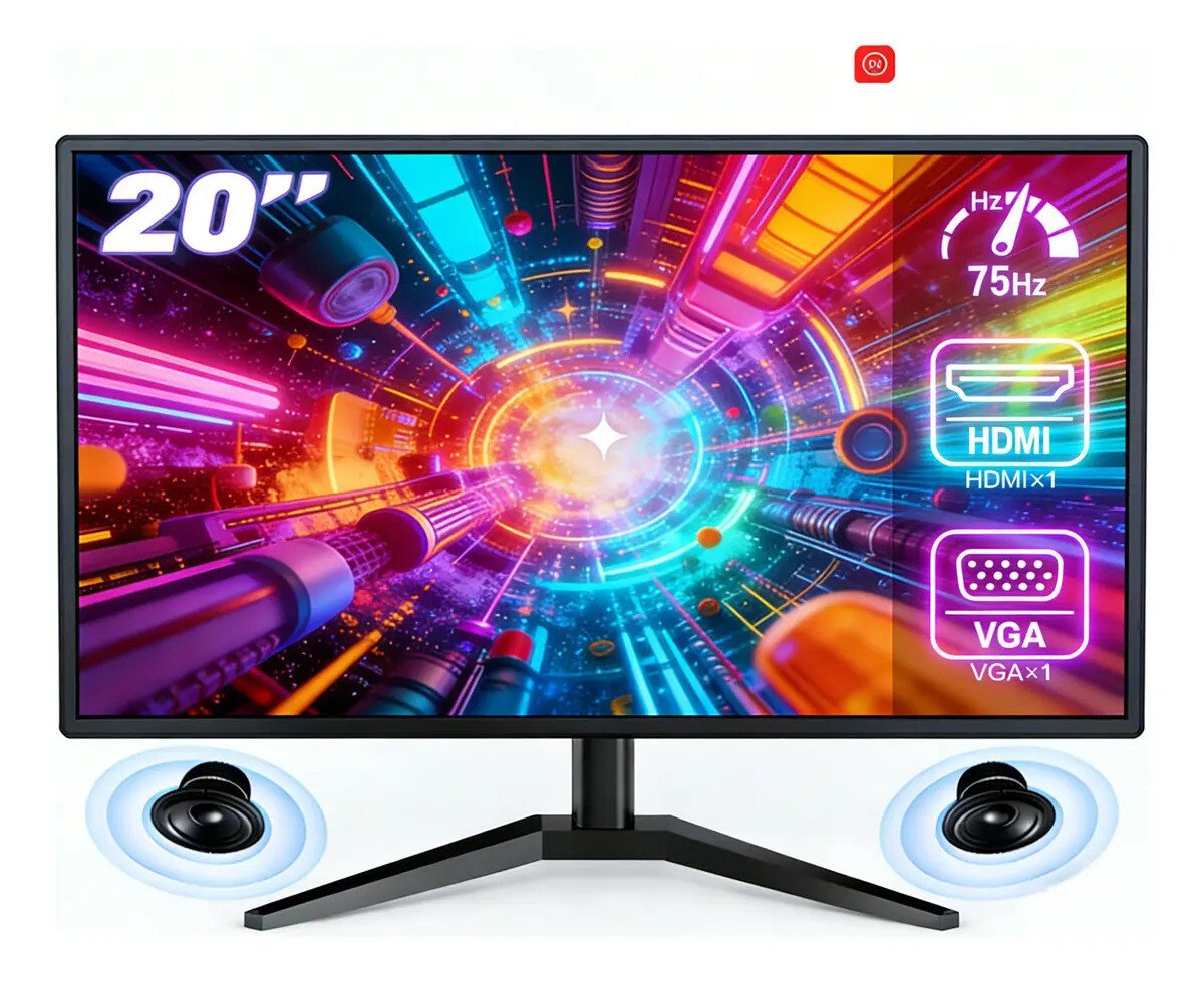 Monitor Gamer Lcd 20 Polegadas Pc,1600x900 Hd,alto-falantes Integrados,100hz,tempo De Resposta 1ms,250cd/m²,72% Ntsc,1000:1,hdmi/vga/auido/dc,bivolt Preto 127/220v Monitor Gamer Lcd 20 Polegadas Pc,1600x900 Hd,alto-falantes Integrados,100hz,tempo De Resposta 1ms,250cd/m²,72% Ntsc,1000:1,hdmi/vga/auido/dc,bivolt Preto 127/220v