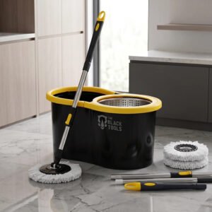 Mop Giratório 360° Balde Inox 8 Litros Centrífuga C/ 2 Refis
