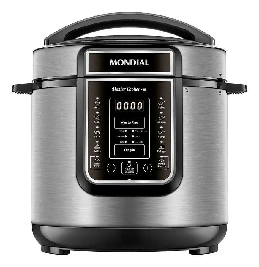 Panela Elétrica De Pressão Pe-60-6l Digital 6l Mondial Preto/inox 127v 60 Hz Panela Elétrica De Pressão Pe-60-6l Digital 6l Mondial Preto/inox 127v 60 Hz