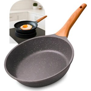 Panela Frigideira Antiaderente Cerâmica Dinda Home Indução Gás Elétrico Linha Premium Cinza