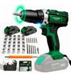Parafusadeira Furadeira 21v 1300mah Com 2 Baterias Recarregável Sem Fio Maleta Completa Several Importados Verde 127/220v 60