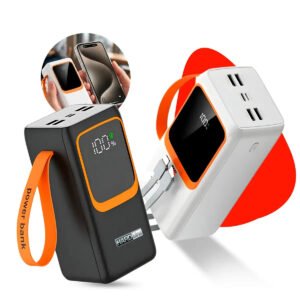 Power Bank Turbo Carregador Portátil 50.000mah Turbo 22.5w Premium Universal Rápida Carga Para Celular iPhone Xiaomi… Preto Ou Branco