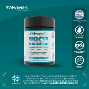 Pro3magnésio Always Fit Kit 3 Magnésio Treonato Quelato Dimalato 60 Cápsulas Sem Sabor