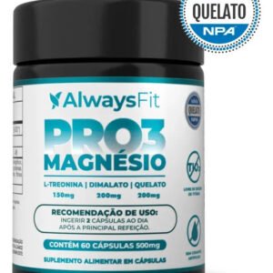 Pro3magnésio Da Always Fit L-treonina, Quelato E Dimalato – 60 Cápsulas Sem Sabor