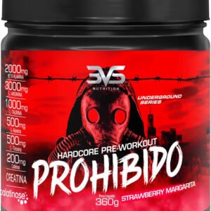 Prohibido Pré Treino 360g – Sabor: Strawberry Margarita (morango) – A Combinação Perfeita De 8 Ingredientes Que Proporcionam Energia Do Início Ao Fim Do Seu Treino