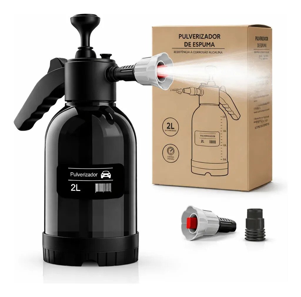 Pulverizador Snow Foam Manual De 2 L Hold On Com 3 Bicos Para Lavagem Automotiva E Limpeza Doméstica Preto Pulverizador Snow Foam Manual De 2 L Hold On Com 3 Bicos Para Lavagem Automotiva E Limpeza Doméstica Preto