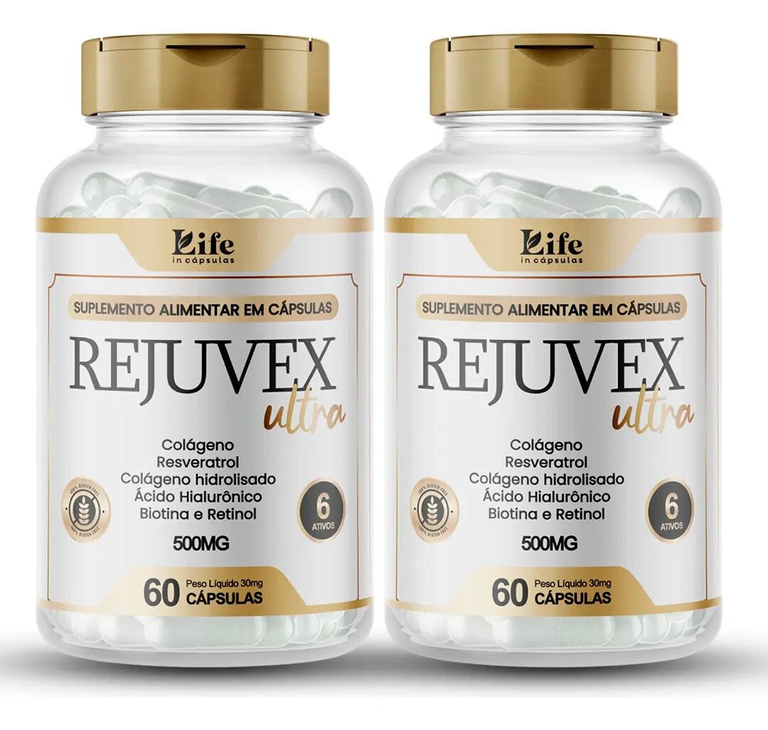 Rejuvex Ultra 120 Cápsulas Com Colágeno E Ácido Hialurônico Rejuvex Ultra 120 Cápsulas Com Colágeno E Ácido Hialurônico