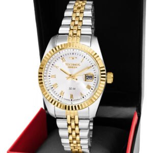 Relógio Technos Riviera Feminino Bicolor Prata E Dourado 2015cep1k Aço Dourado E Prata