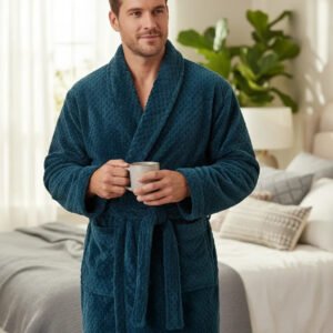 Roupão Masculino Pollo Hobby Plush Flannel Para Frio Inverno