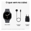 Samsung Galaxy Watch8 Smartwatch 44mm Lte, Galaxy Ai Caixa Grafite Pulseira Grafite Bisel Prata