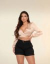 Short Jeans Feminino Cargo Lycra Cintura Alta Stillger Jeans