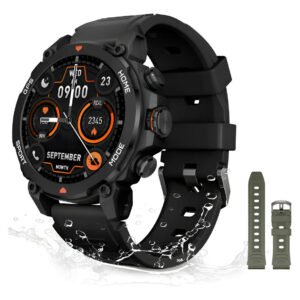Smartwatch Aurafit G6 Tático Com Gps E Amoled 1.43 Preto Laranja-escuro Esportivo Preto Verde Exército