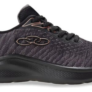 Tênis Casual Feminino Nyx Olympikus Liso 35 Preto/chumbo/rosa Texturizado 38 Br