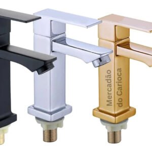 Torneira Banheiro Luxo Metal Cromada Preto Dourado Prata