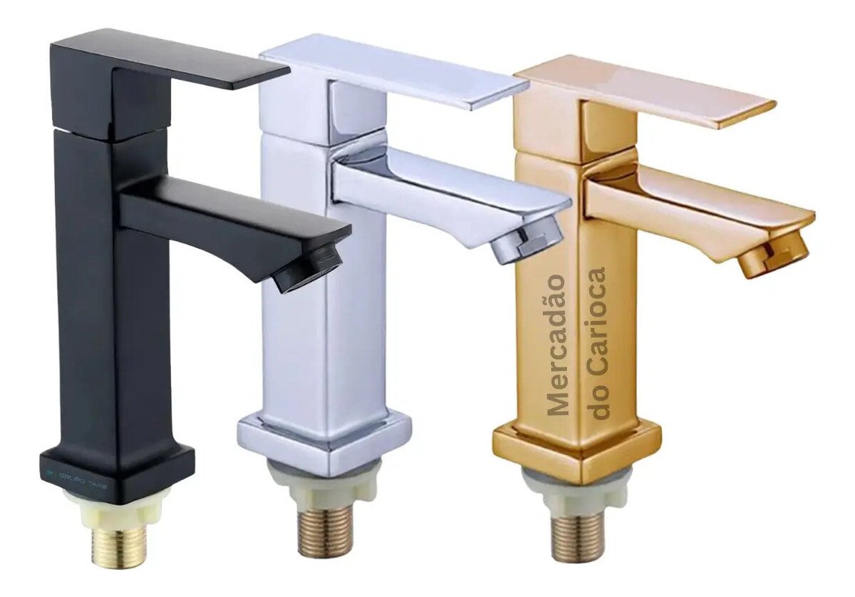 Torneira Banheiro Luxo Metal Cromada Preto Dourado Prata Torneira Banheiro Luxo Metal Cromada Preto Dourado Prata