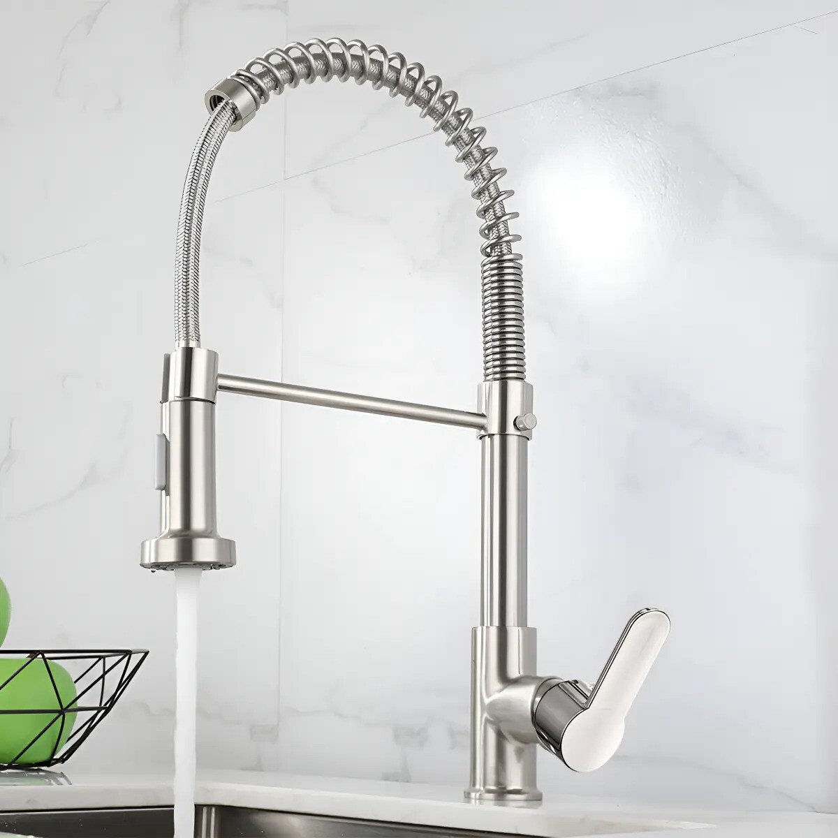 Torneira Cozinha Gourmet Bancada Flexível Monocomando Misturador Pia Acabamento B22-silvery Cor Prateado Torneira Cozinha Gourmet Bancada Flexível Monocomando Misturador Pia Acabamento B22-silvery Cor Prateado