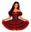 Vestido Caipira Adulto Xadrez Luxo Acinturado Com Espartilho