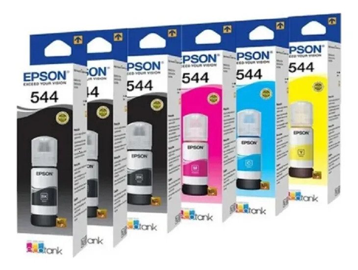 6 Tintas T544 Para Epson L3250 L3150 L3210 L1250 L5290 L5590 6 Tintas T544 Para Epson L3250 L3150 L3210 L1250 L5290 L5590