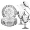 Aparelho De Jantar 30 Peças – Pratos + Taças + Talheres Inox