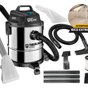 Aspirador De Pó E Água Inox Turbo 12 Litros 1200w Com Soprador E Bico Extratora Multiuso Tbac120 The Black Tools