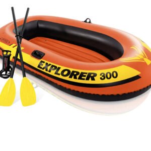 Barco Bote Inflável Explorer 300 Remos E Bomba Manual Intex
