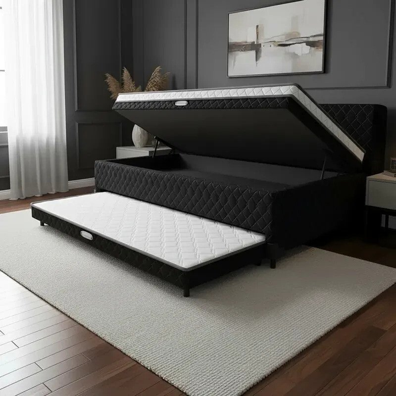 Bicama Box Baú Solteiro C/ Colchão De Espuma + Cama Auxiliar Bicama Box Baú Solteiro C/ Colchão De Espuma + Cama Auxiliar