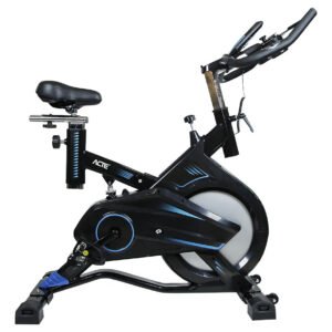 Bicicleta Ergométrica Para Spinning E17 Treino Cardio Em Casa Monitor Lcd Acte Sports Preto/azul