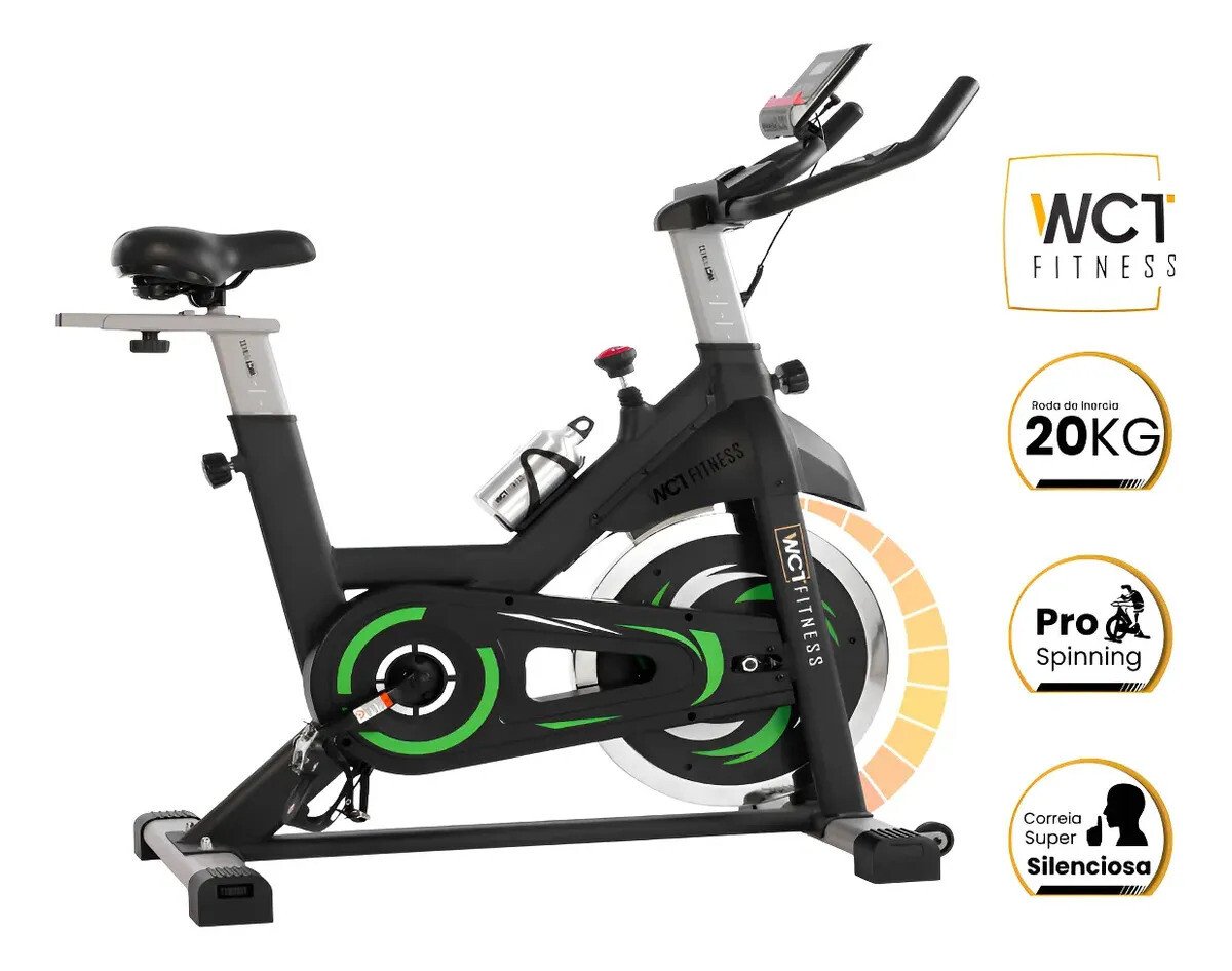 Bicicleta Ergonômica Spinning 20kg Roda Inércia Wct Fitness Preto Bicicleta Ergonômica Spinning 20kg Roda Inércia Wct Fitness Preto