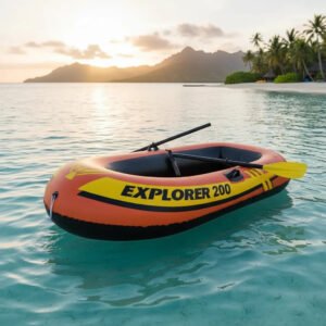Bote Inflável Explorer 200 Resistente 95kg C/ Remos + Bomba