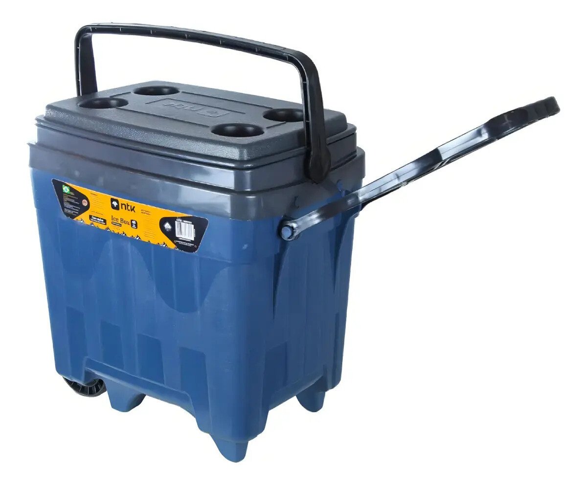 Caixa Térmica Ice Box De 34 Litros Com Rodas Azul Nautika Caixa Térmica Ice Box De 34 Litros Com Rodas Azul Nautika