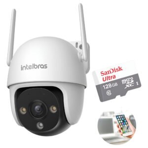 Camera Wifi 360° Im7 S Full Color Intelbras + Cartão 128gb